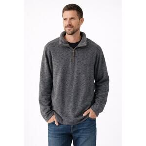 Victory Rugged Wear Mens XXL Quarter Zip Pullover Fleece Lined Gray Sweater